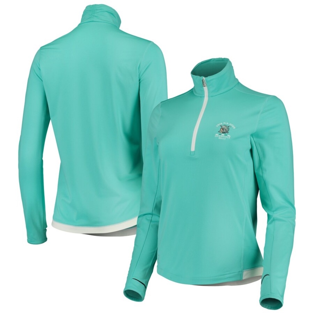 NWT RLX 2018 U.S. Open Turquoise Peached Back Jersey Knit Half-Zip Pullover